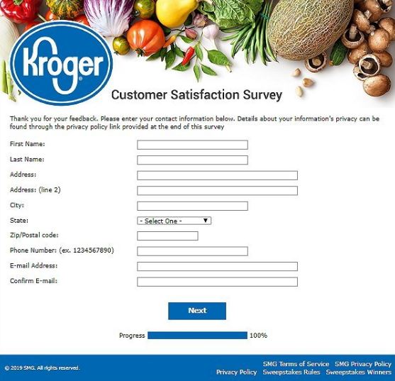 Kroger Guest Feedback survey
